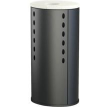 Abfallbehälter aus Metall mit Öffnungen und Deckel