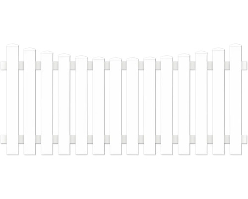 Clôture basse Lightline recourbée vers le bas 180 x 80 cm blanc Clôture de jardin blanche
