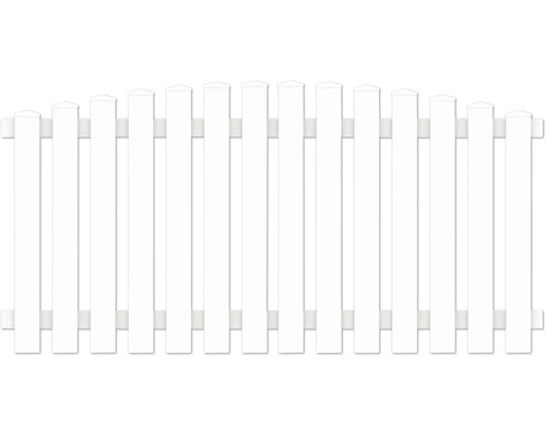 Clôture basse Lightline recourbée vers le haut 180 x 80 cm blanc Clôture de confidentialité en bois