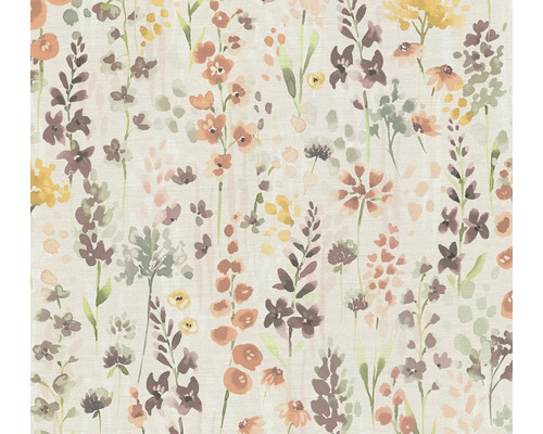 Papier peint intissé 39606-2 Aquarell Dreams feuilles naturel marron jaune