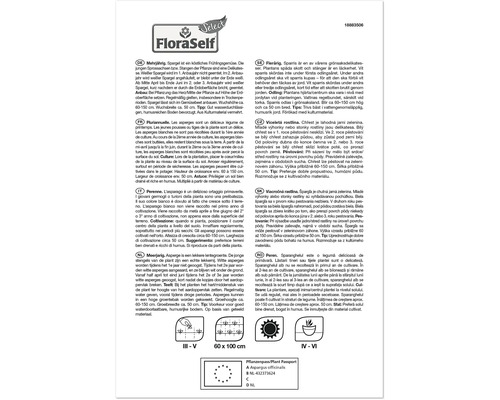 Informations sur le produit FloraSelf pour les asperges