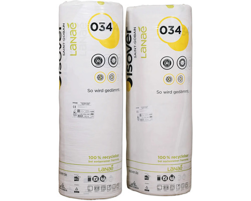 Zwei Rollen Isover Dämmwolle im Paket.