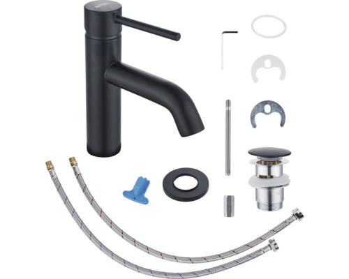 Robinet de lavabo et accessoires d''installation.
