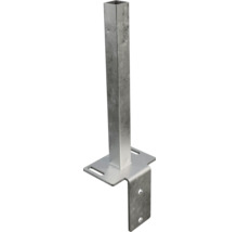 Support de poteau métallique avec profilé carré et plaque de fixation