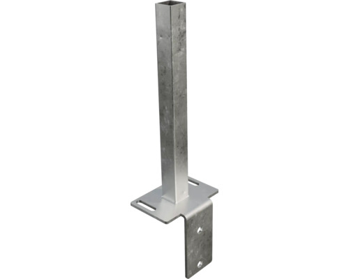 Support de poteau métallique avec profilé carré et plaque de fixation