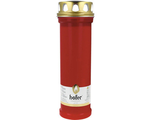Lanterne funéraire avec pointe dorée et corps rouge