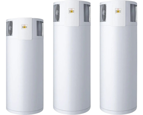 Trois ballons d''eau chaude avec pompe à chaleur