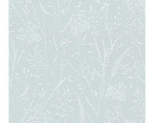 Papier peint intissé 39766-4 Pure Elegance branches herbes bleu clair brillant Papier peint à motif de plantes