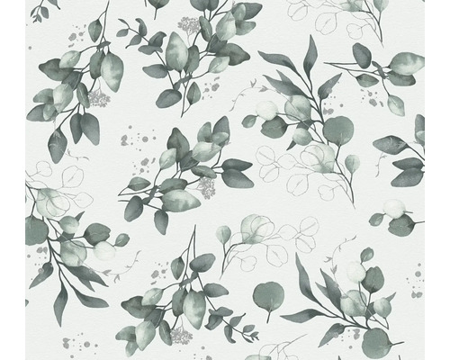 Papier peint intissé 39768-2 Pure Elegance feuilles d'eucalyptus blanc vert Papier peint intissé 39768-2 Pure Elegance feuilles d'eucalyptus blanc vert