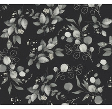 Motif de feuilles d''eucalyptus sur fond sombre