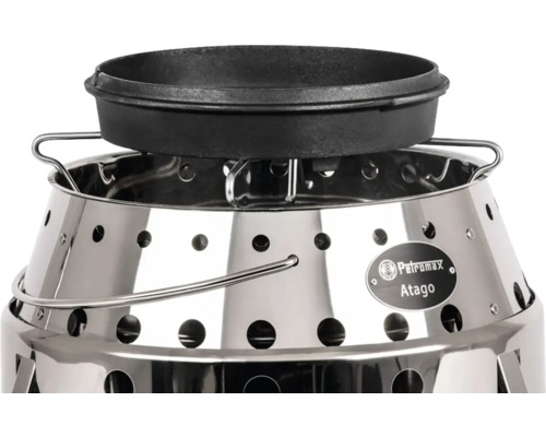 Piètement de barbecue Petromax 15,4 x 25 x 25 mm acier inoxydable Gril Petromax Atago avec couvercle de four hollandais