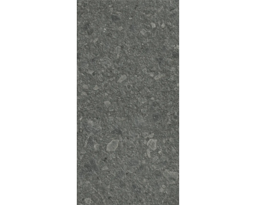 Dalle de terrasse en grès cérame fin Pebbles Dark Grey 120 cm x 60 cm x 2 cm Motif de carreaux aspect pierre