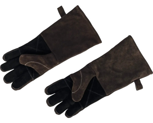 Paar hitzebeständige Grillhandschuhe aus Leder