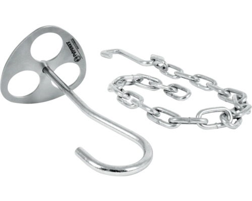 Fixation trépied anneau avec chaîne Petromax acier inoxydable/acier