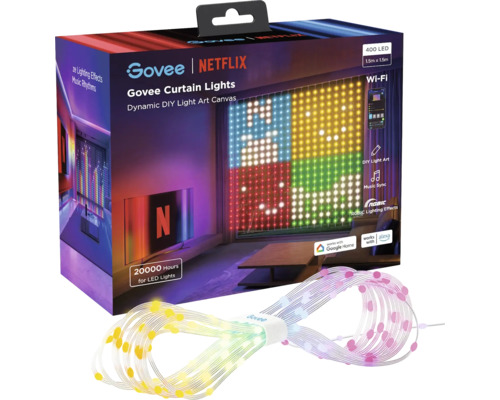 GOVEE Smart LED Vorhang RGBIC 400 LEDs 1,5 m x 1,5 m