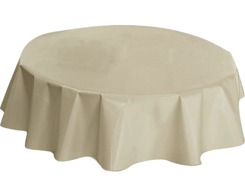 WDK Lacktischdecke beige Ø 140 cm