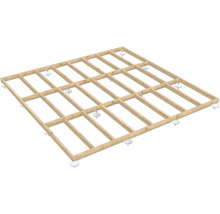 Holzrahmenkonstruktion mit Schraubfundamenten für den Gartenhausbau