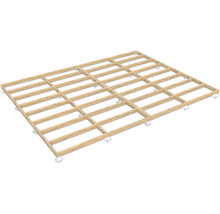 Holzrahmenkonstruktion für einen Boden mit Schrauben und Füßen
