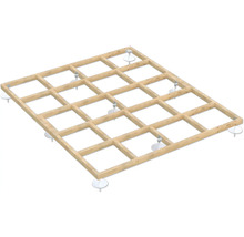 Holzrahmenkonstruktion mit Schraubfüßen
