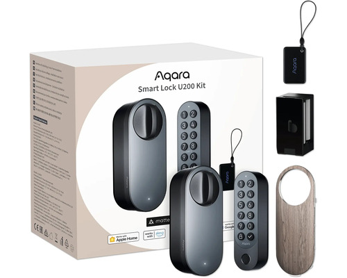 Aqara Smart Lock U200 Kit avec serrure de porte numérique et accessoires