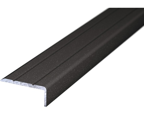 Prinz Alu Winkelprofil selbstklebend grau 24,5 x 10 mm x 100 cm Treppenkantenprofil aus Aluminium mit Rillen