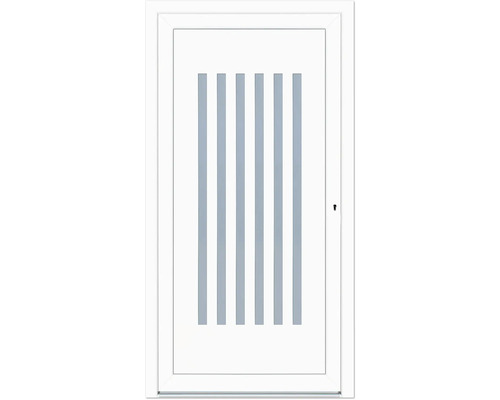 Weiße Innentür mit fünf vertikalen Streifen