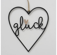 Cœur décoratif avec l''inscription Glück et cœur en bois