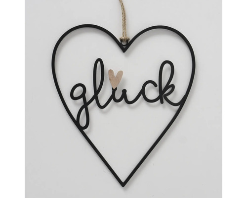 Cœur décoratif avec l''inscription Glück et cœur en bois