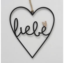 Objet de décoration cœur avec l''inscription Amour en métal