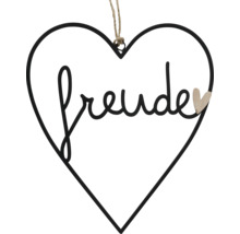 Cœur décoratif en métal avec l''inscription Freude et une cordelette pour l''accrocher