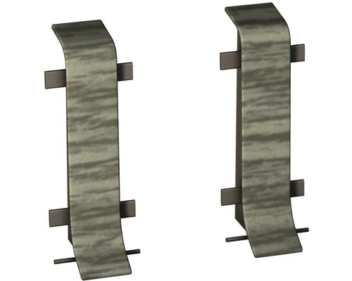 Prinz Verbinder für Klemmsockelleisten Eiche grau 50 mm x 22 mm Zwei Fallrohrschellen zur Rohrbefestigung
