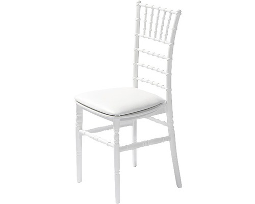 Kissen VEBA Leder-Optik 41 x 40,5 cm weiß Weißer Chiavari Stuhl mit Polstersitz