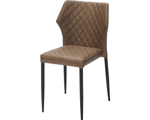 Chaise rembourrée avec motif losanges et pieds