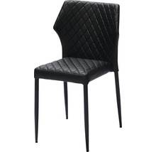 Chaise noire avec motif losanges et pieds en métal
