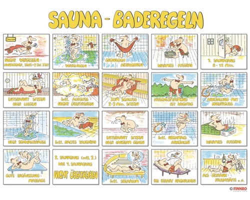 Tableau d'instructions de bain pour sauna Roro pour hommes