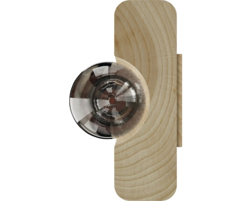 Bouton de porte en bois avec fixation métallique