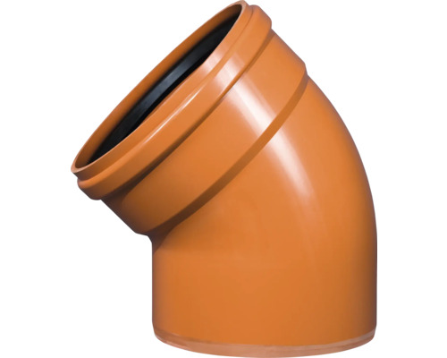 Coude pour tuyau d'évacuation 45° DN 500 mm Coude de tuyau d''évacuation orange avec joint