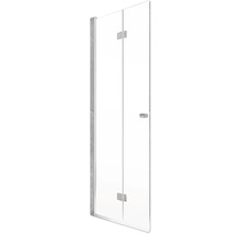 Paroi de douche en verre transparent avec raccords