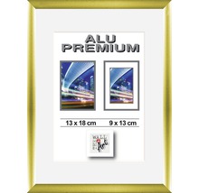 Cadre photo en aluminium avec deux découpes pour photos de tailles 13 x 18 centimètres et 9 x 13 centimètres