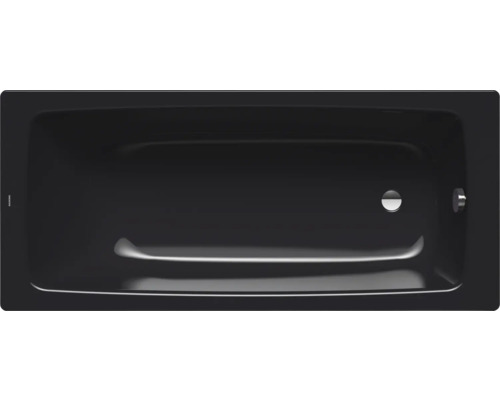 Schwarze Badewanne von oben