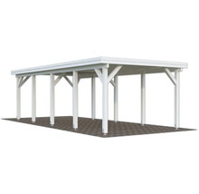 Carport autoportant en bois avec toit plat