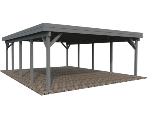 Carport aus Holz mit Flachdach