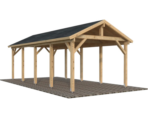 Carport en bois avec toit