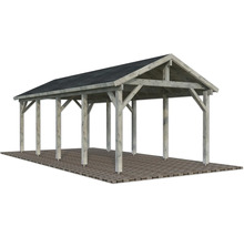 Holzcarport mit Satteldachkonstruktion