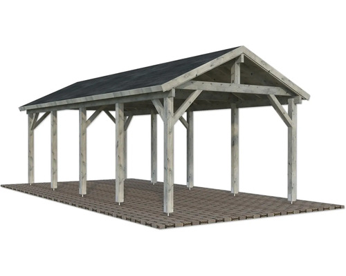 Holzcarport mit Satteldachkonstruktion