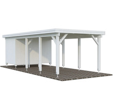 Abri autoportant en bois avec remise à outils