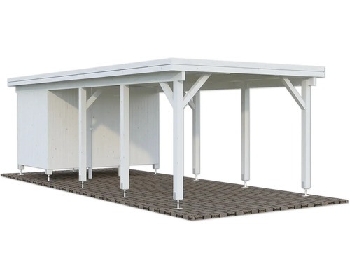 Abri autoportant en bois avec remise à outils