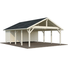 Holzcarport mit Geräteschuppen