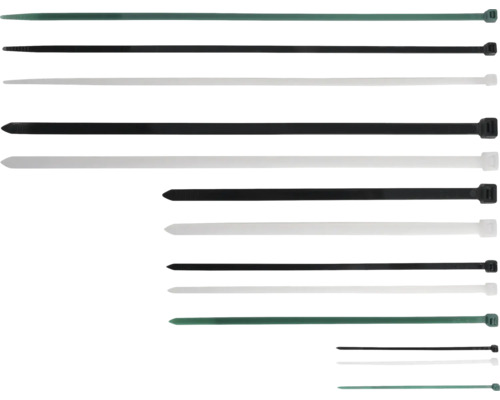 Mehrere Kabelbinder in verschiedenen Größen