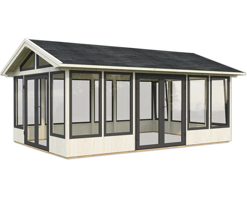 Pavillon de jardin avec toit et fenêtres